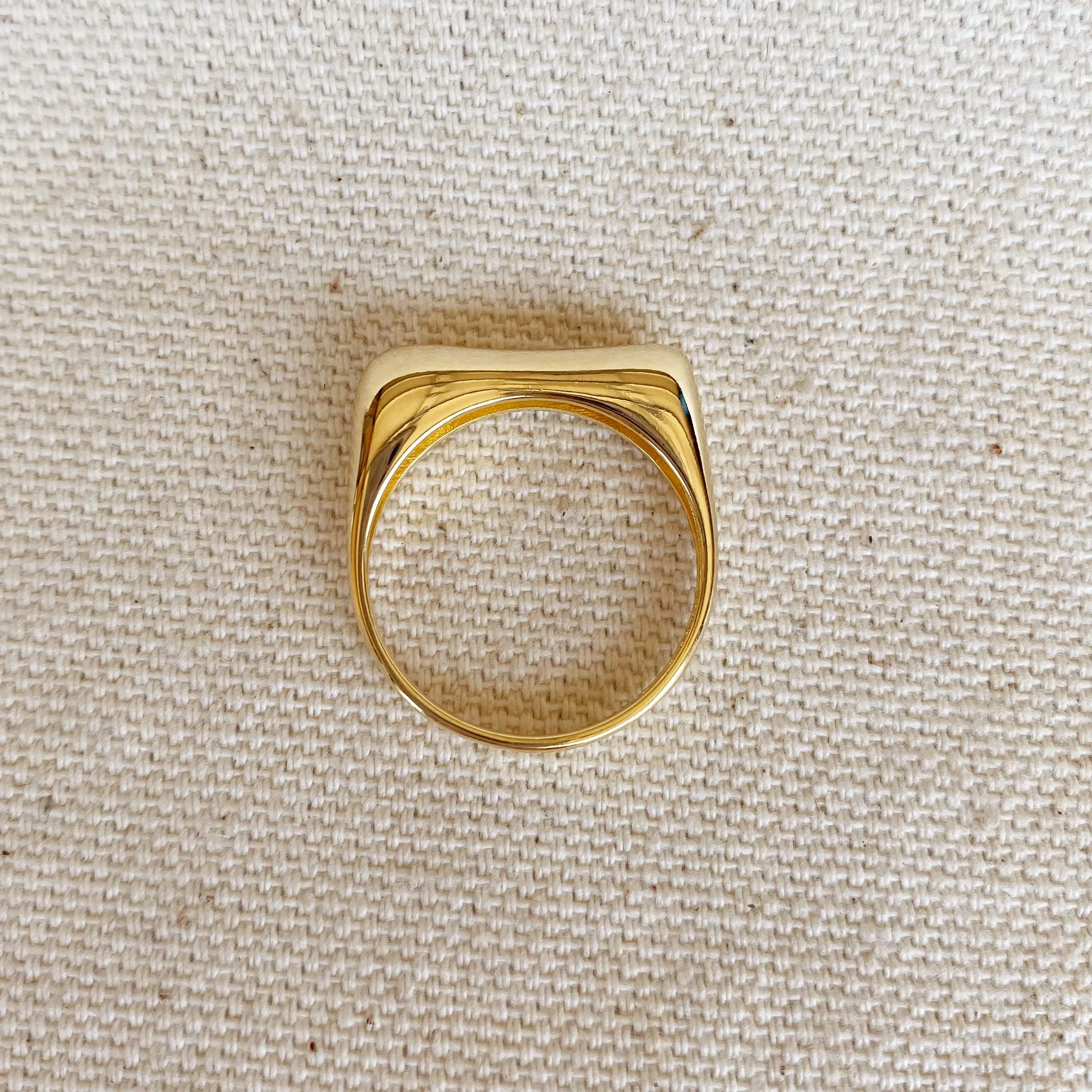 18k Gold Filled Bubble Flat Top Stackable Ring