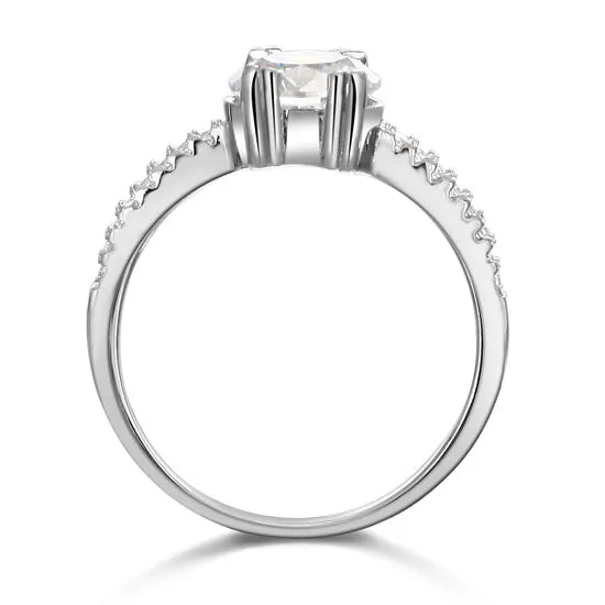 2 Carat Created Diamond Engagement Sterling 925 Silver Ring XFR8023