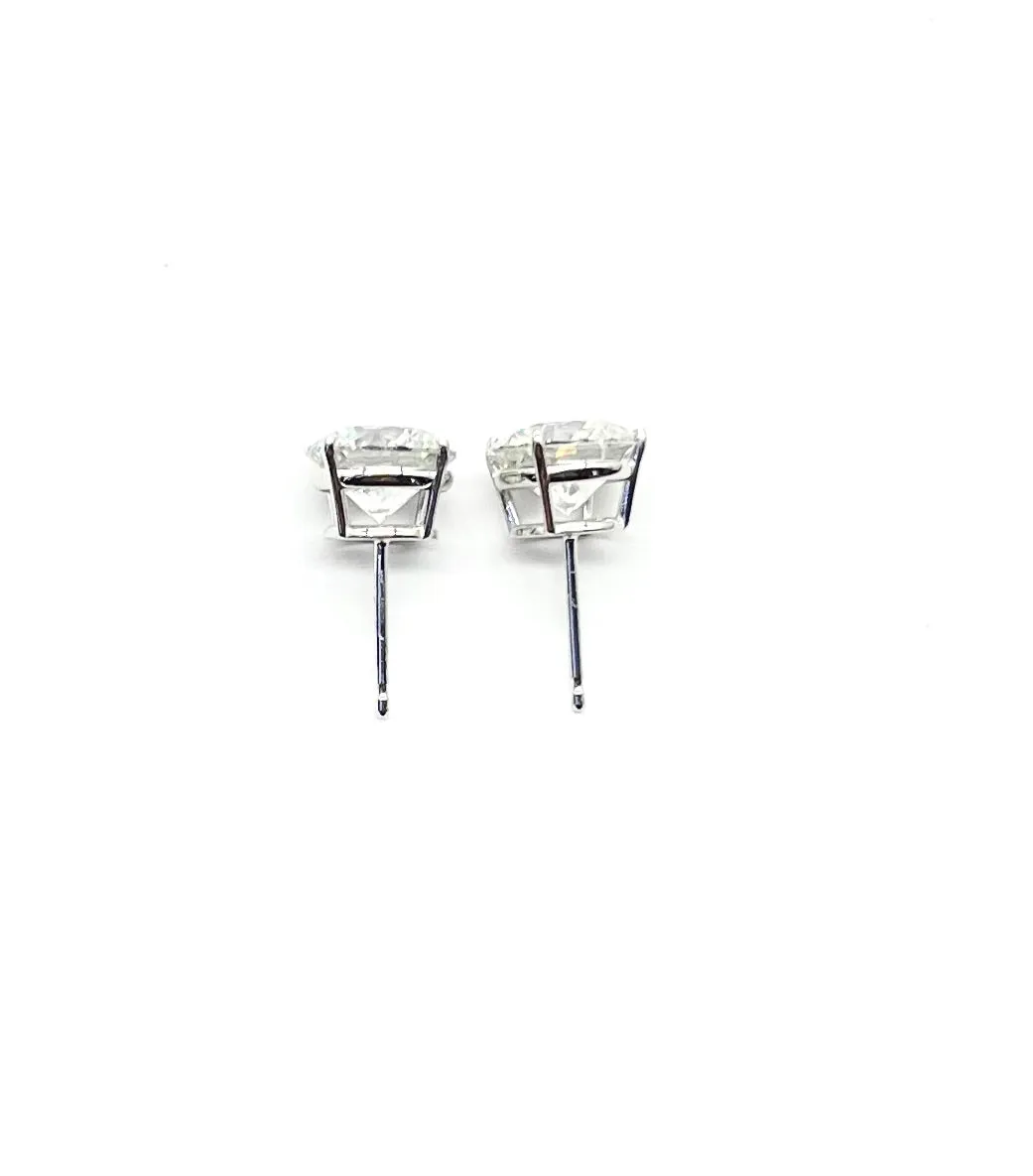 4.04ctw Lab Grown Round Diamond Stud Earrings