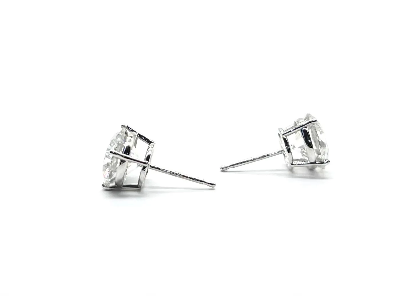 4.04ctw Lab Grown Round Diamond Stud Earrings