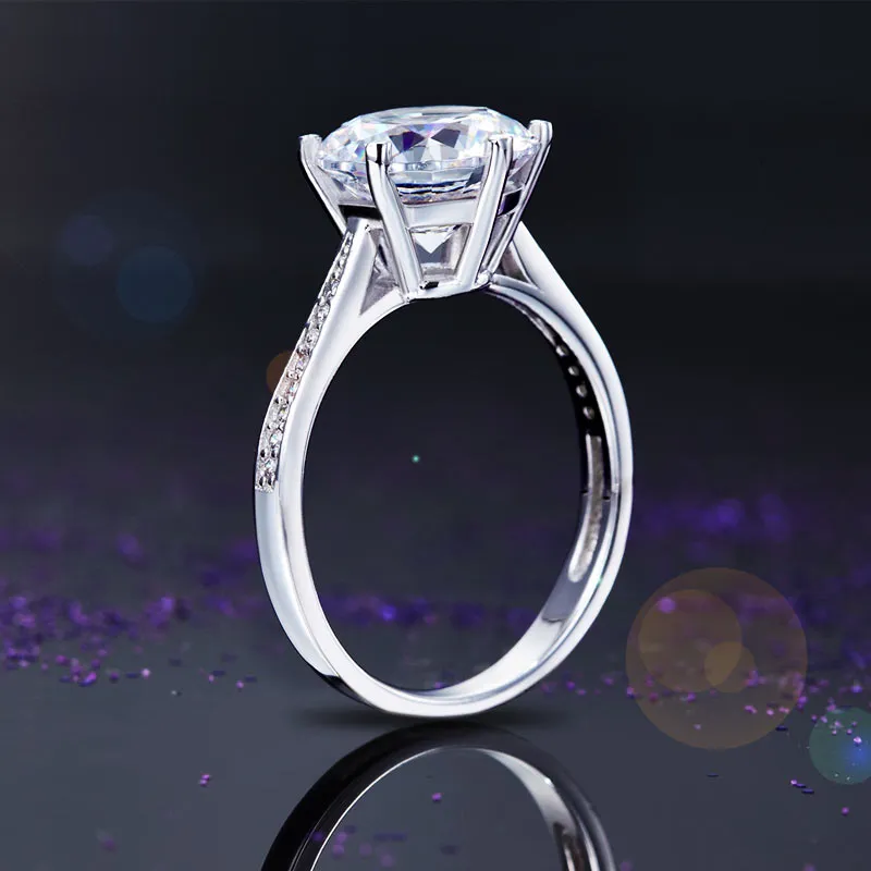 925 Sterling Silver Wedding Engagement Ring 3 Carat Created Diamond Jewelry XFR8209