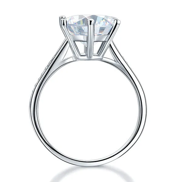 925 Sterling Silver Wedding Engagement Ring 3 Carat Created Diamond Jewelry XFR8209