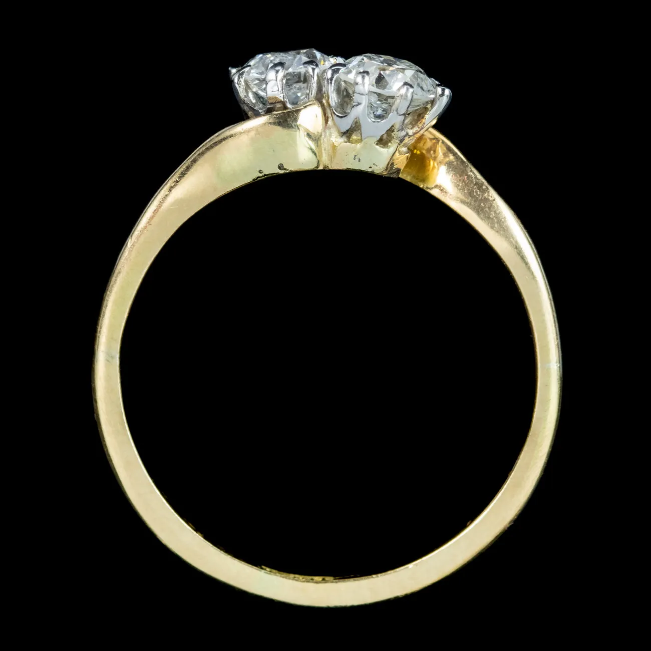 Antique Edwardian Diamond Toi Et Moi Twist Ring 0.50ct Total