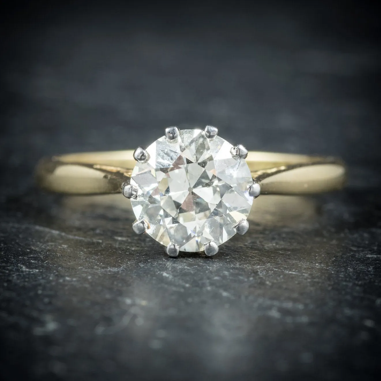 Antique Victorian Diamond Engagement Ring 18Ct Gold Circa 1900