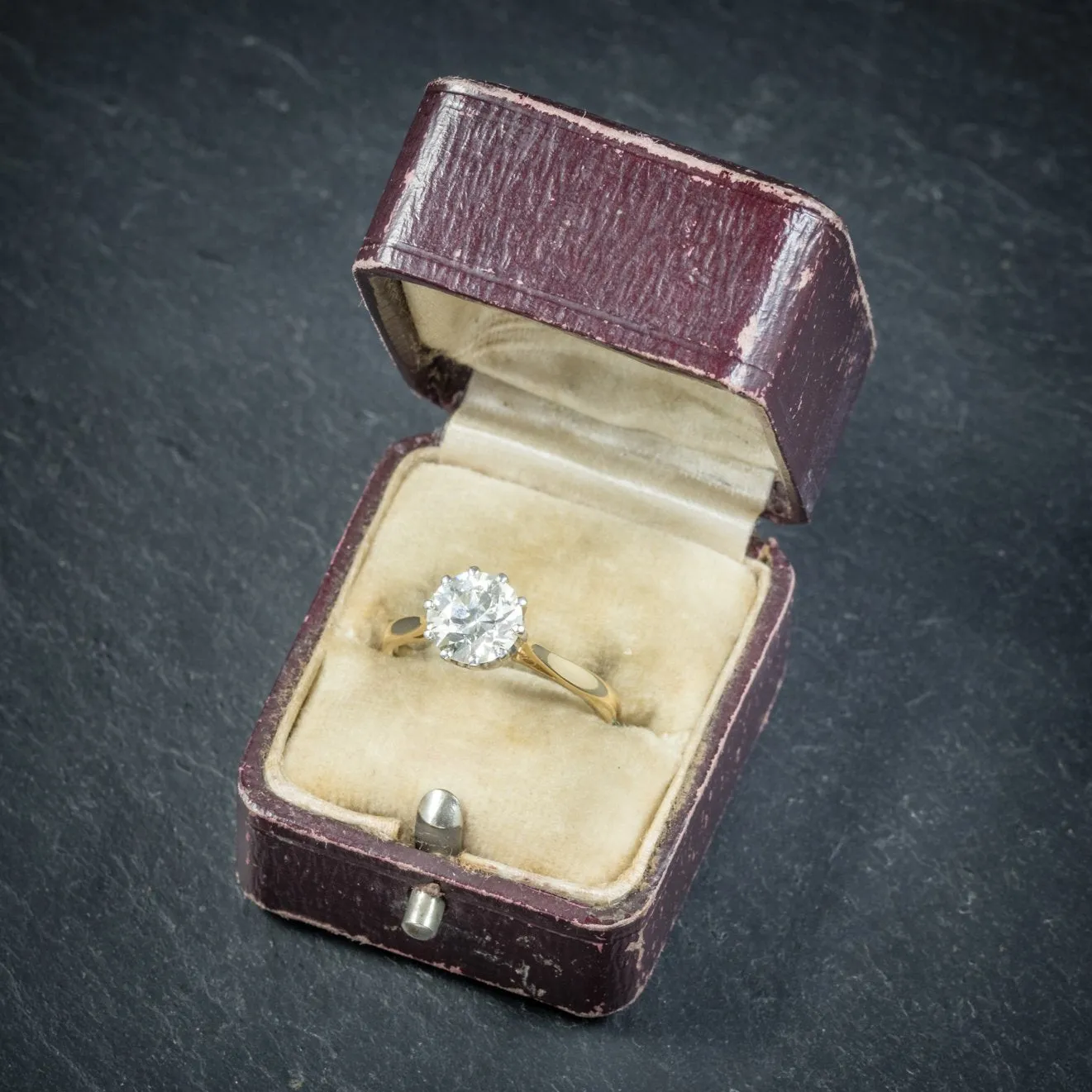 Antique Victorian Diamond Engagement Ring 18Ct Gold Circa 1900