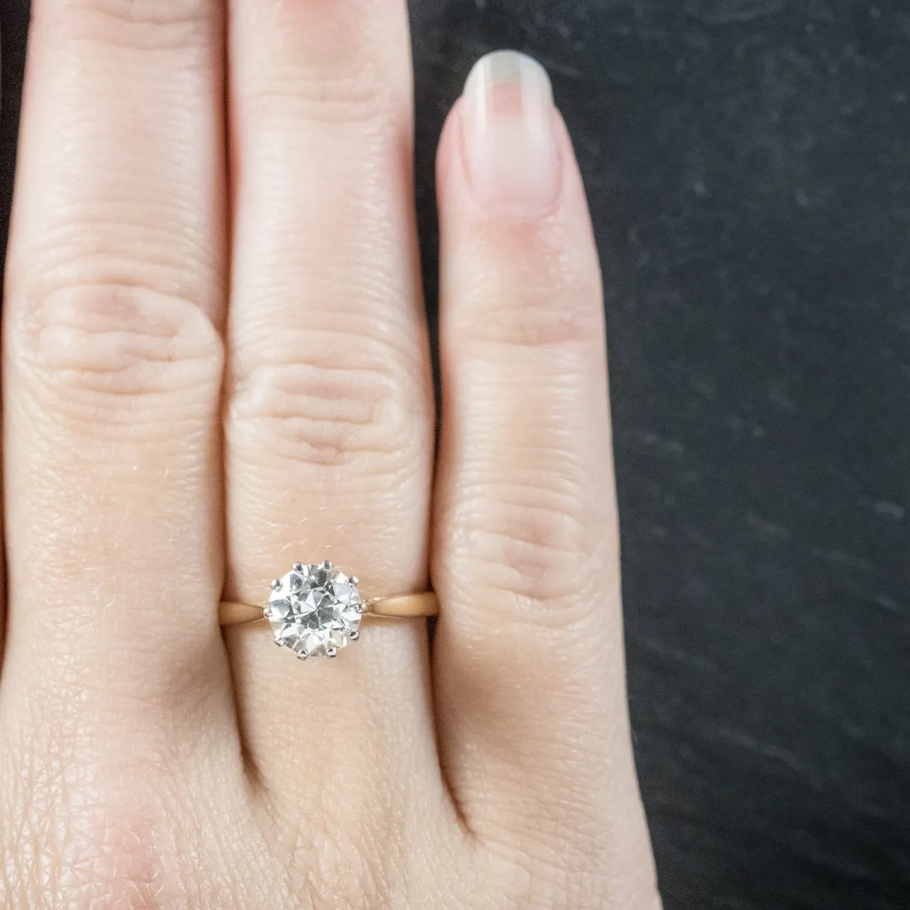 Antique Victorian Diamond Engagement Ring 18Ct Gold Circa 1900