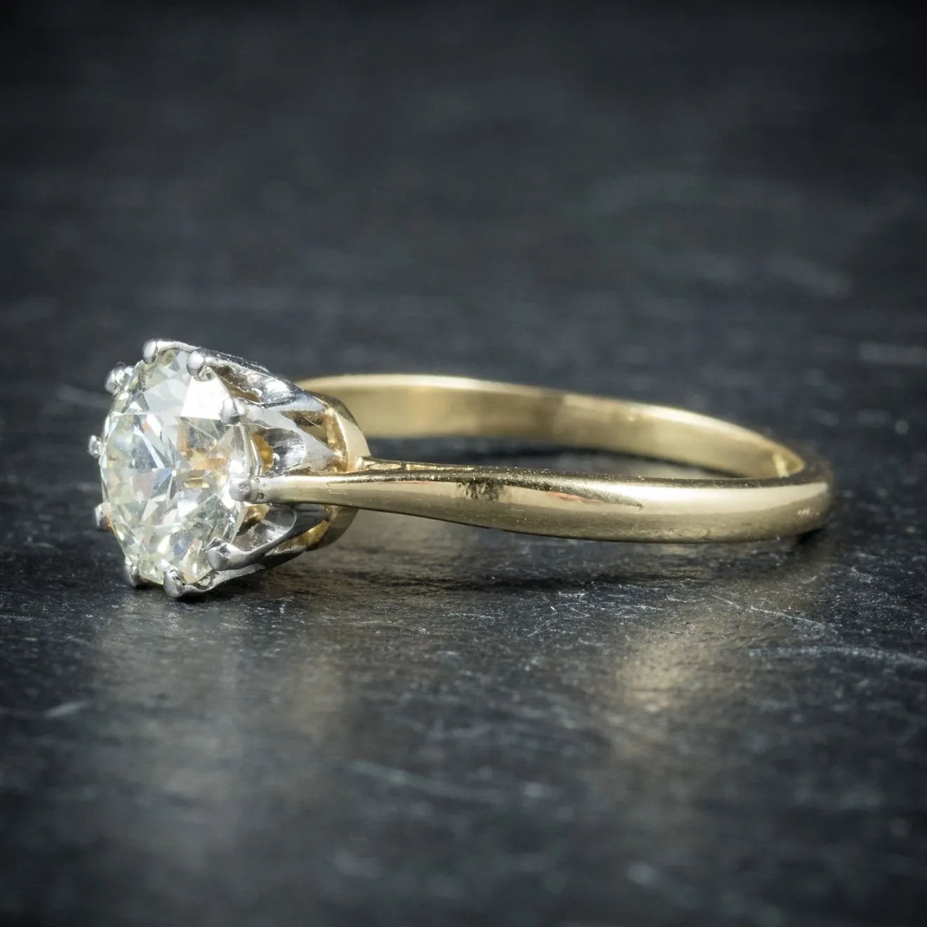 Antique Victorian Diamond Engagement Ring 18Ct Gold Circa 1900
