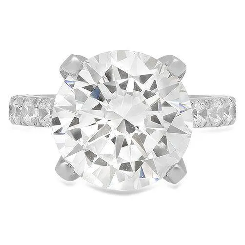 Blac Chyna's 7 Carat Round Cubic Zirconia Engagement ring in solid 14K White gold Eternity shank