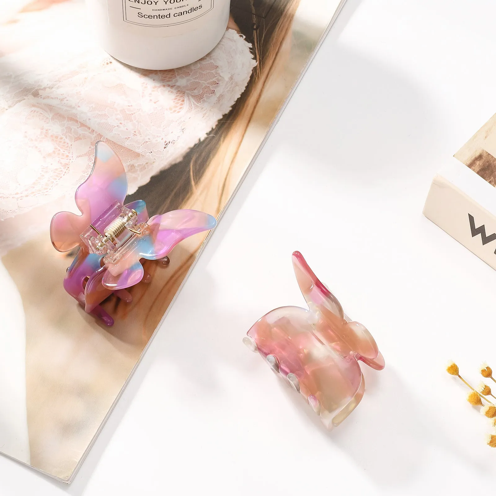 Butterfly Colorblock Claw Clips