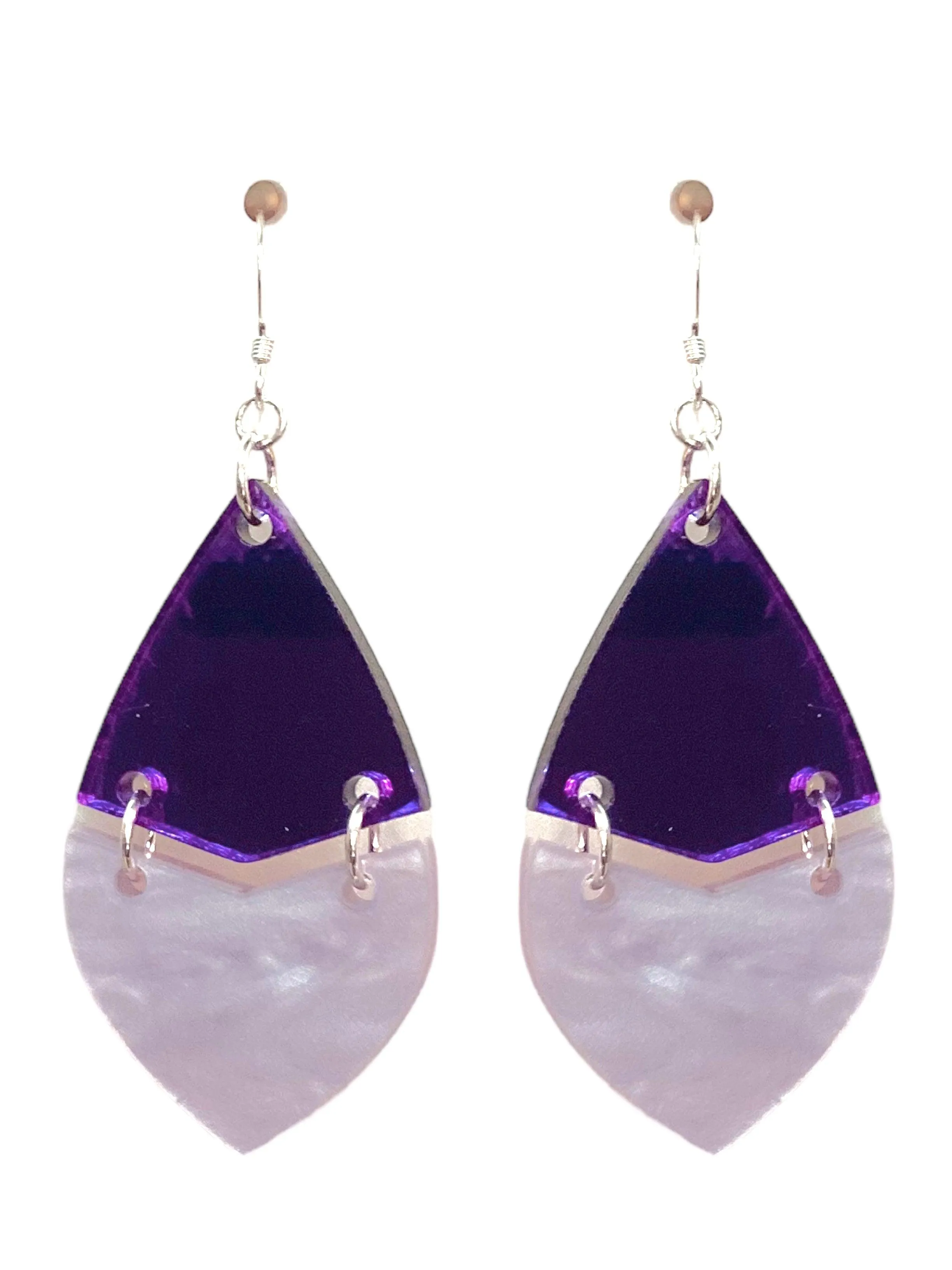 DIY Acrylic Earring Kit - Two-Tone Navette Earrings