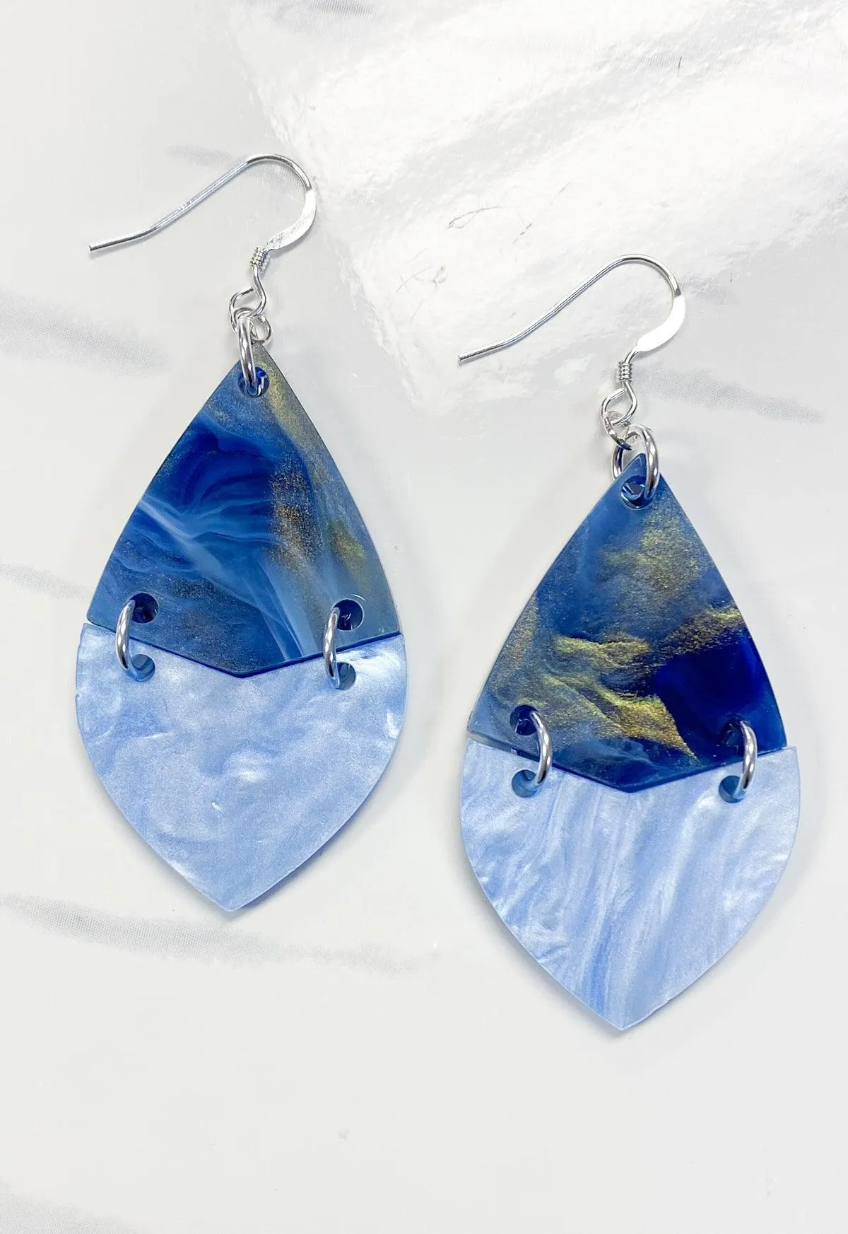 DIY Acrylic Earring Kit - Two-Tone Navette Earrings