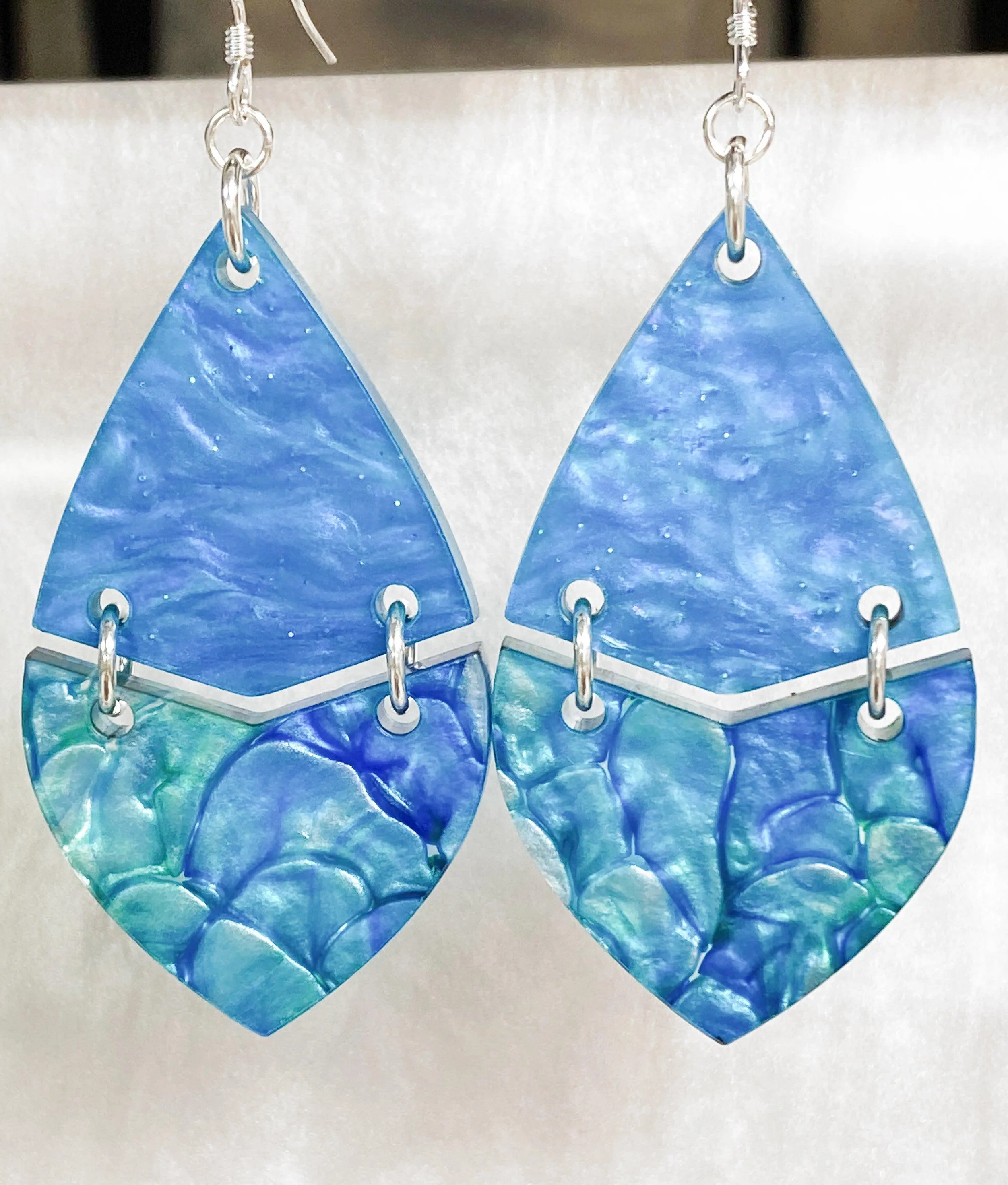 DIY Acrylic Earring Kit - Two-Tone Navette Earrings