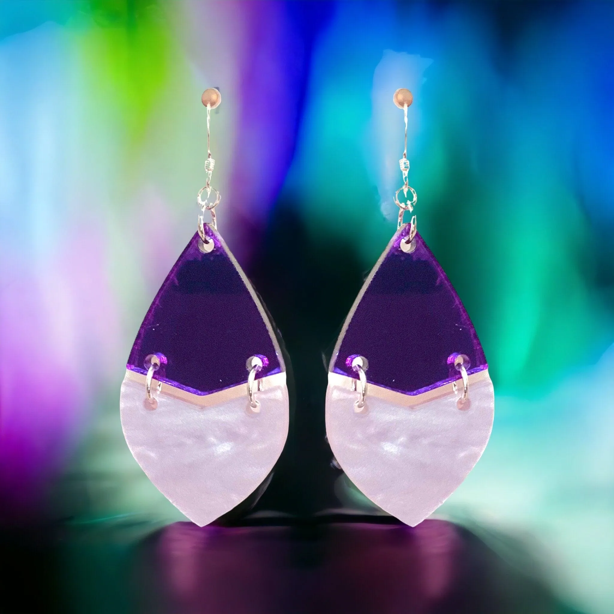 DIY Acrylic Earring Kit - Two-Tone Navette Earrings