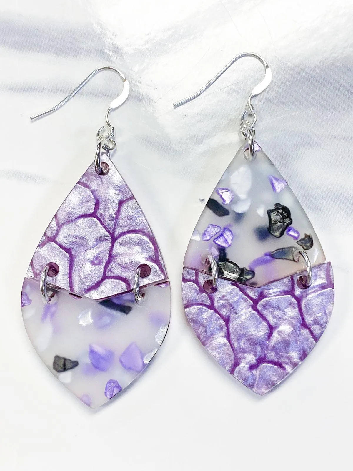 DIY Acrylic Earring Kit - Two-Tone Navette Earrings