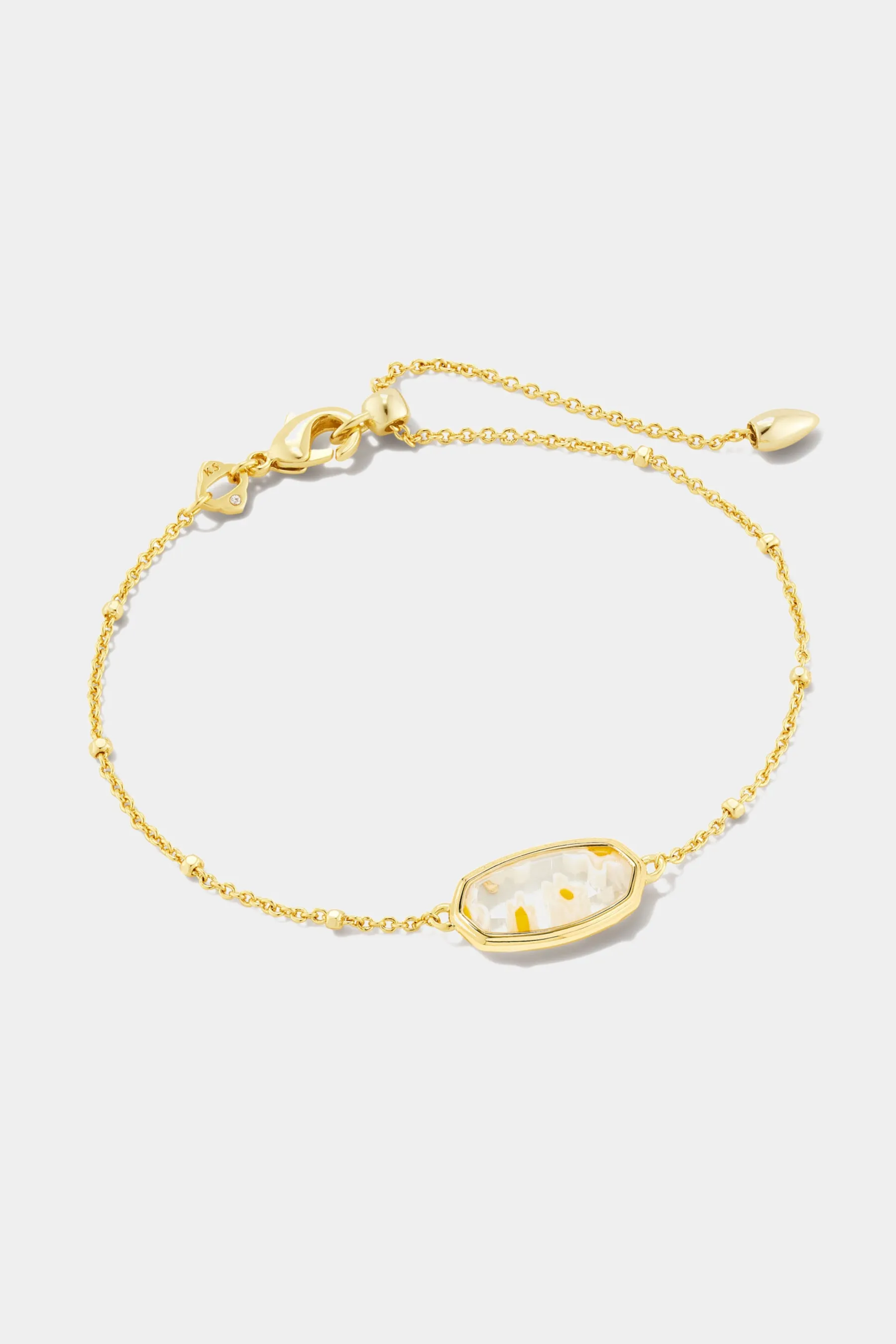 Framed Elaina Mosaic Glass Delicate Chain Bracelet