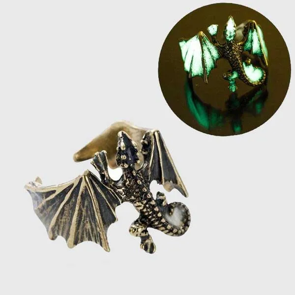 Glow In The Dark Roosting Dragon Ring