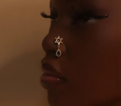 Hustle Dangle CZ Gem Nose Stud Piercing