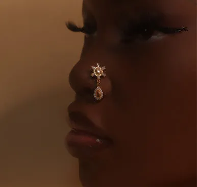 Hustle Dangle CZ Gem Nose Stud Piercing