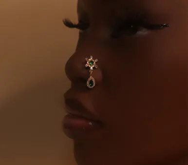 Hustle Dangle CZ Gem Nose Stud Piercing