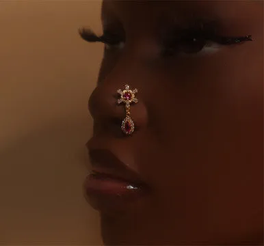 Hustle Dangle CZ Gem Nose Stud Piercing