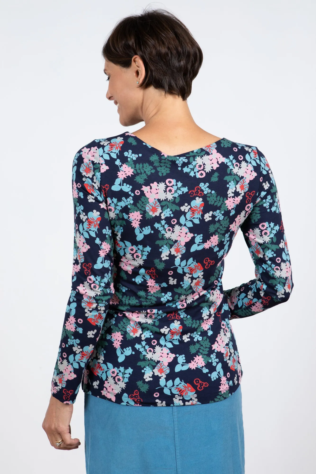 Lily & Me - Monica Top Folk Floral - Navy