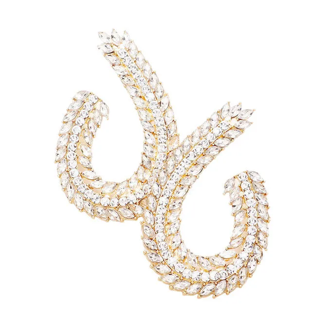 Marquise Round Crystal Rhinestone Evening Earrings