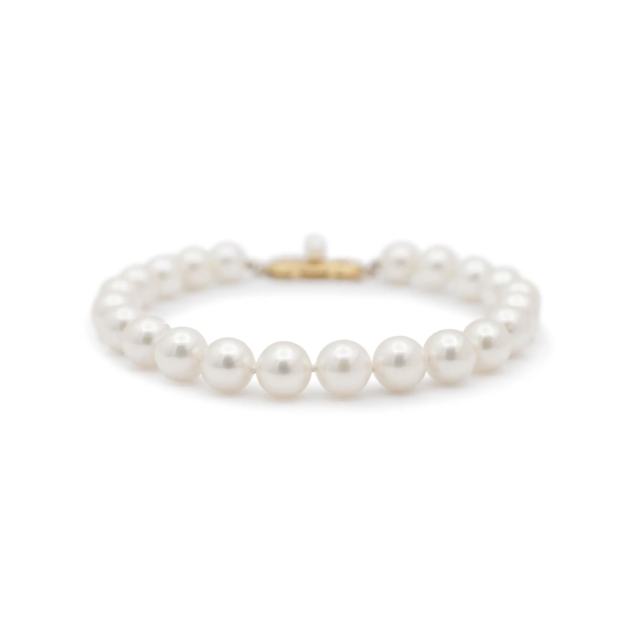 Mikimoto Akoya Pearl Strand Link Bracelet - 18K Yellow Gold Clasp