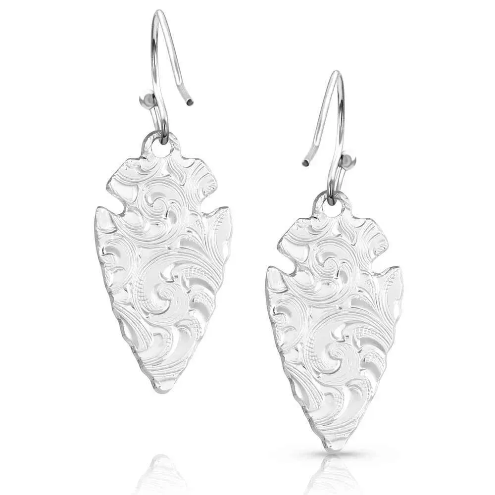 Montana Silversmiths Chiseled Arrowhead Earrings