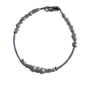 Pearl and Crystal Flower Girl Bridesmaid Bracelet
