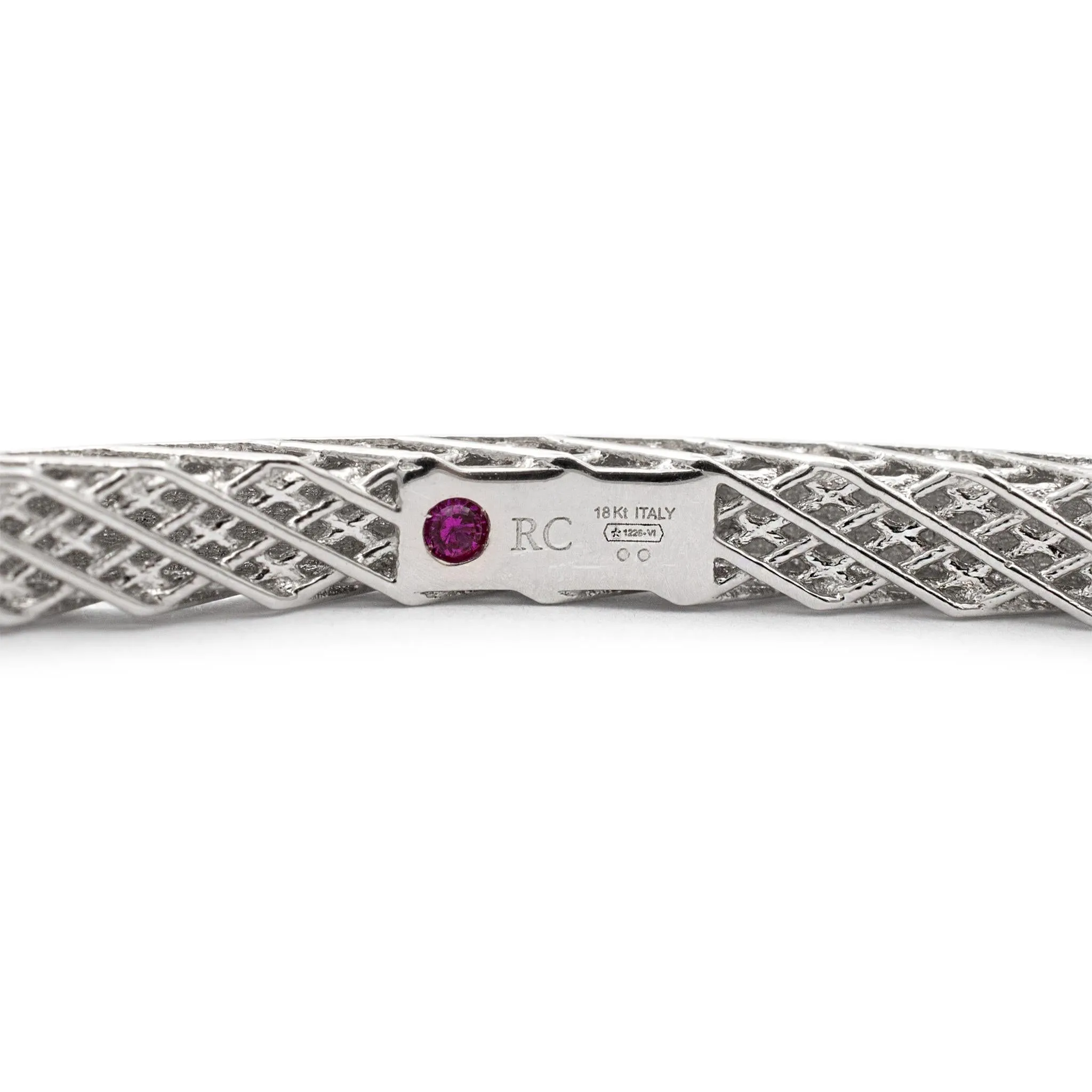 Roberto Coin Ladies Symphony Gold Gate 18K White Gold Bangle Bracelet