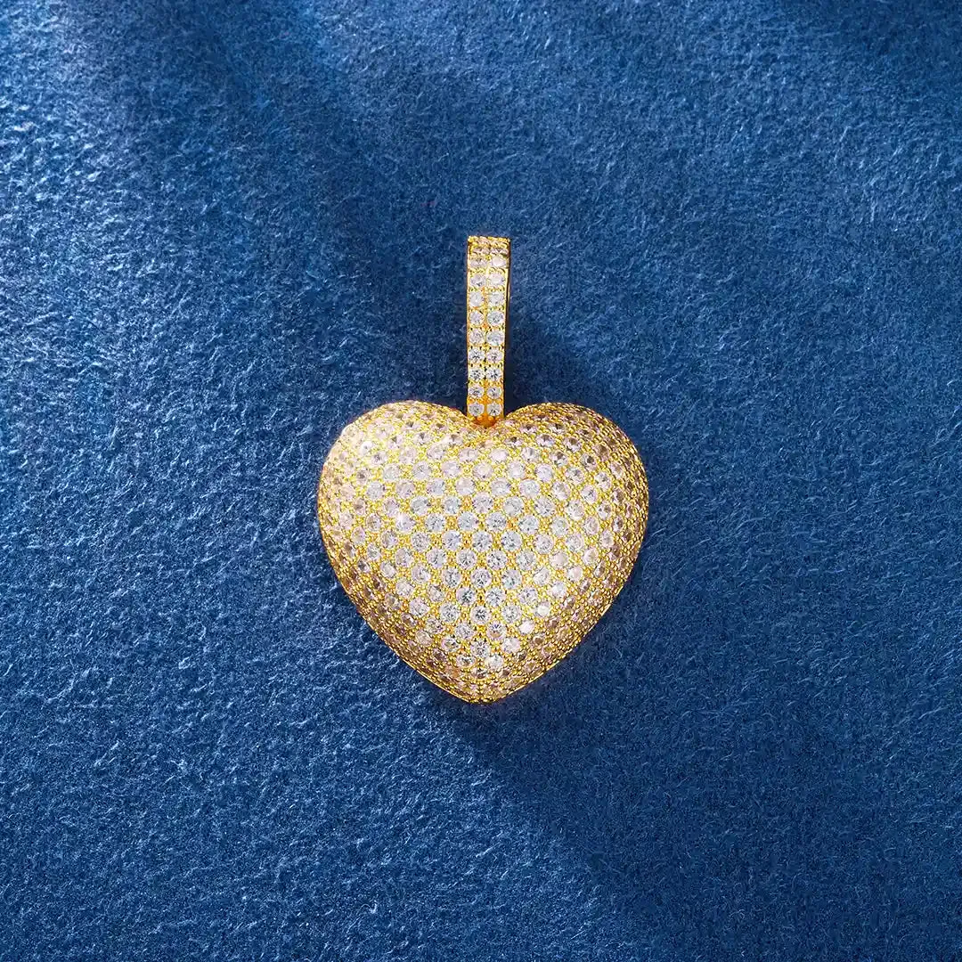 S925 Moissanite Bubble Heart Shape Pendant