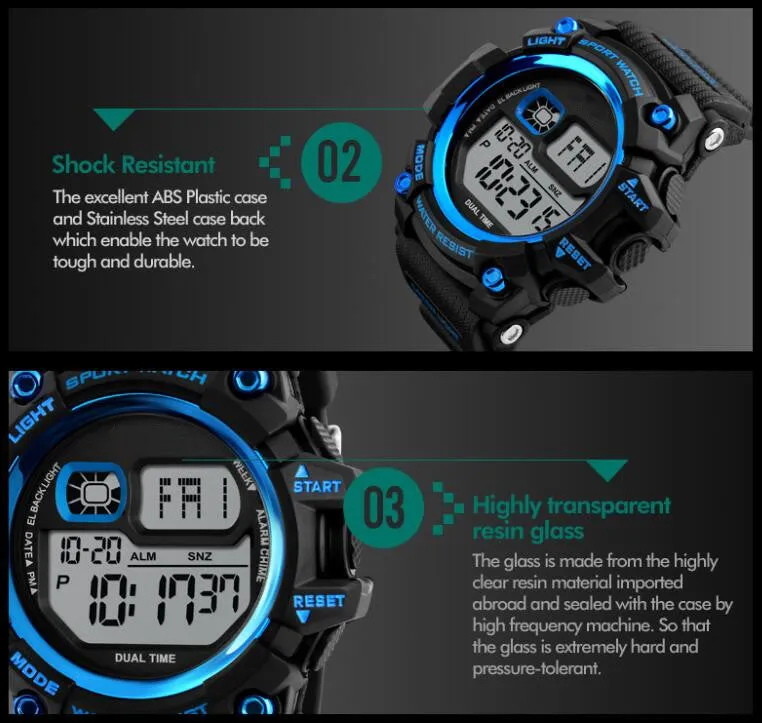 Shock Resistant LED Waterproof Wristwatch