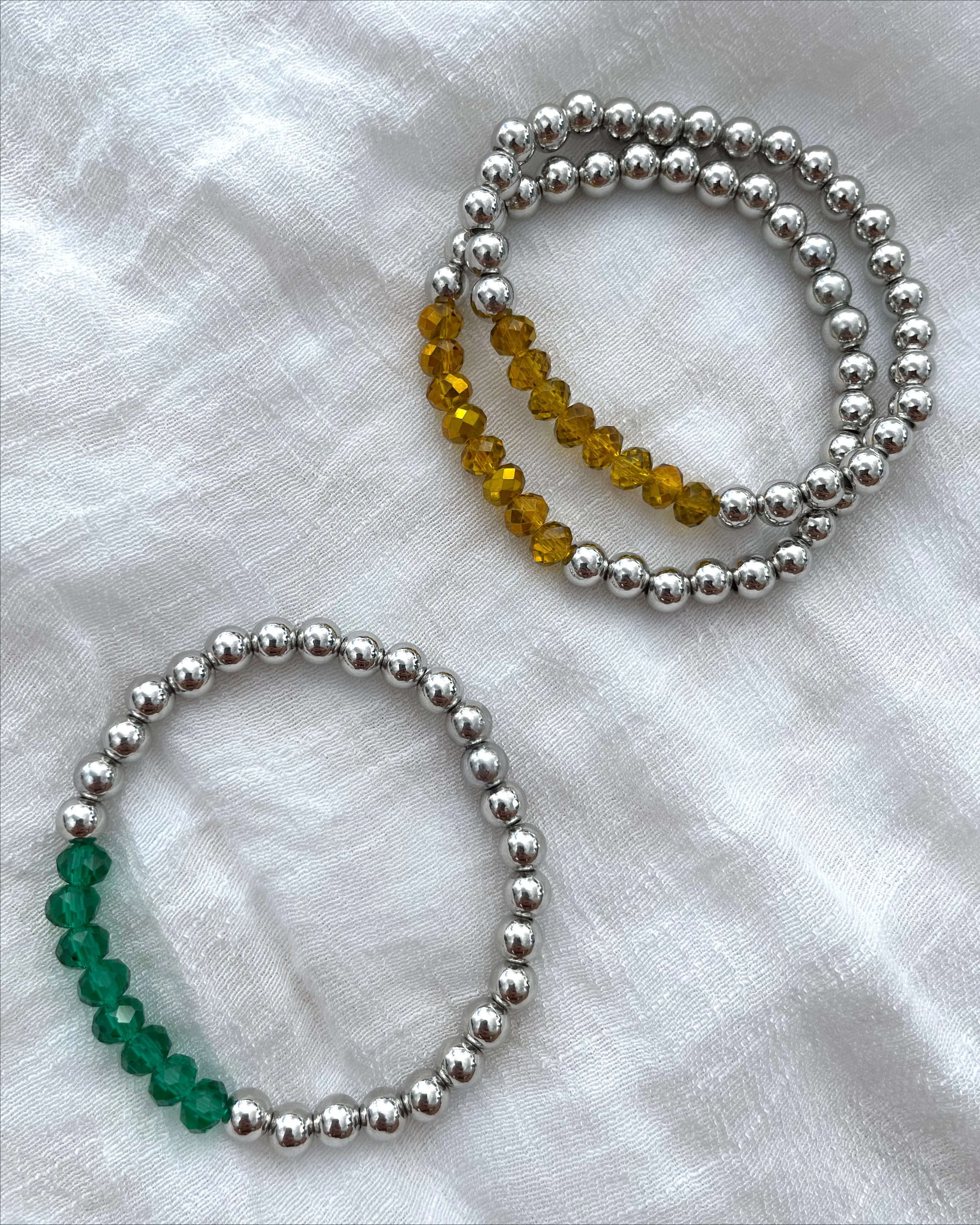 Silver and crystals bracelet