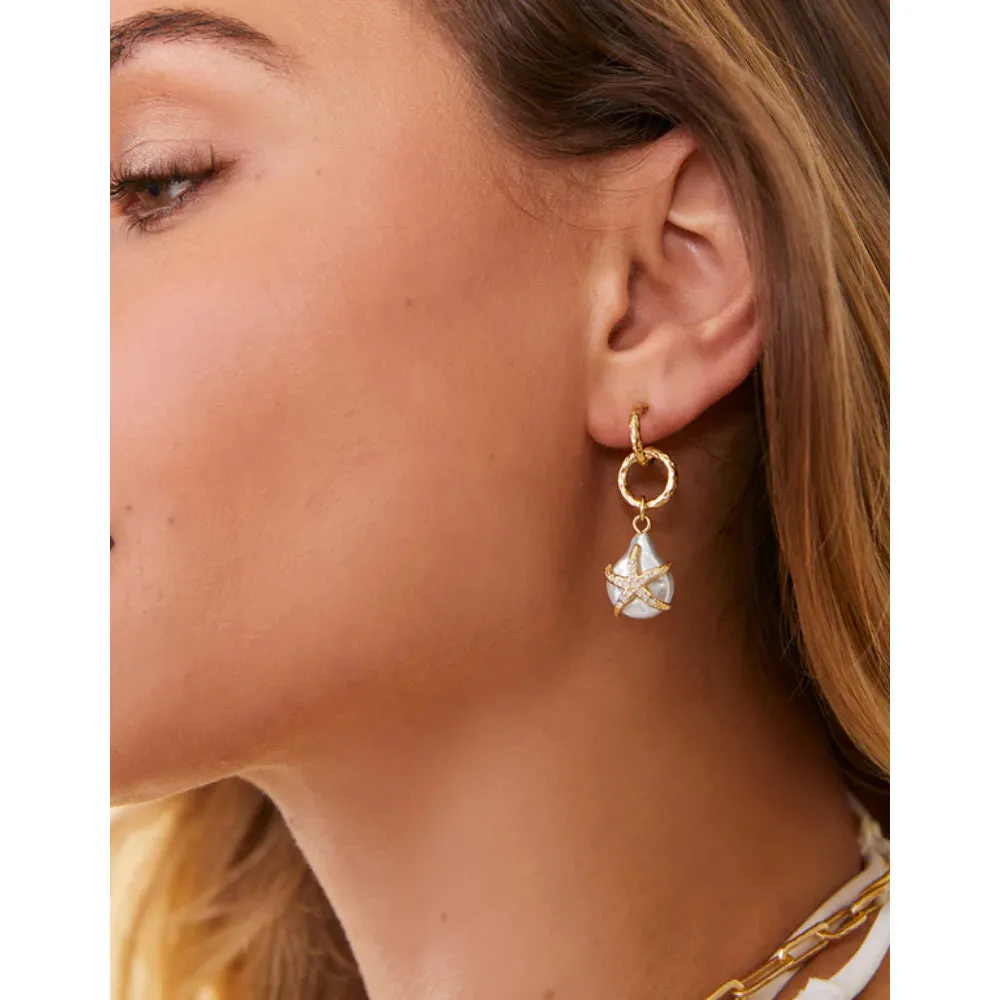 Spartina Starfish Groupie Earrings Pearl