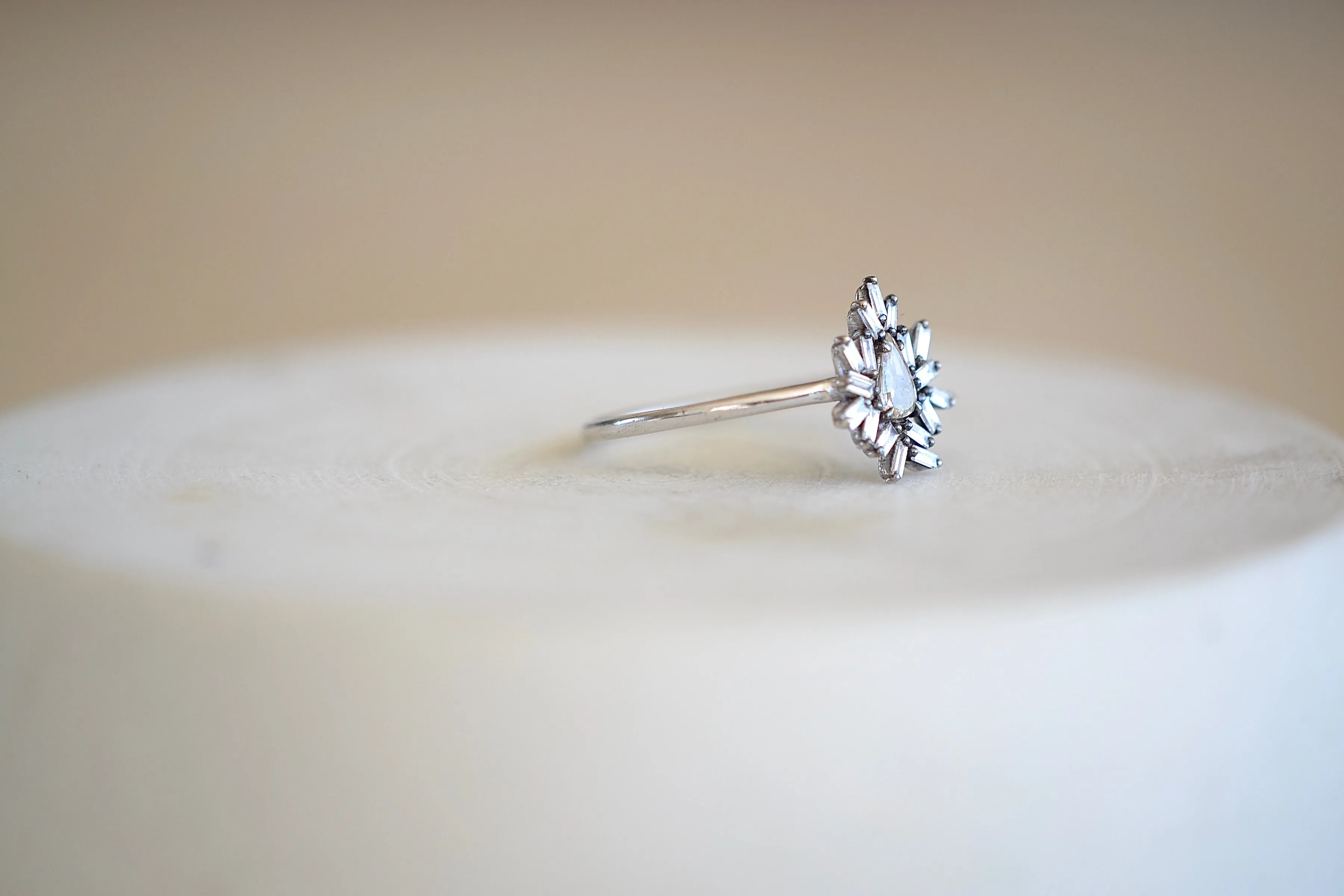 Teardrop Rosecut Firework Ring