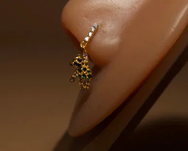 Yogi Bear Zirconia Gemstones Nose Stud