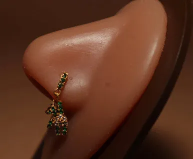 Yogi Bear Zirconia Gemstones Nose Stud