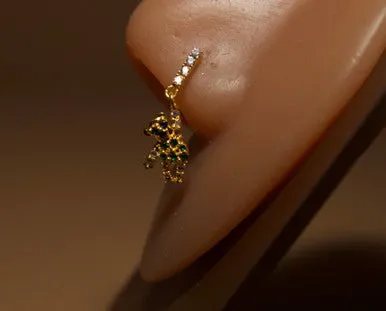 Yogi Bear Zirconia Gemstones Nose Stud