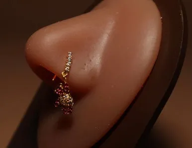 Yogi Bear Zirconia Gemstones Nose Stud