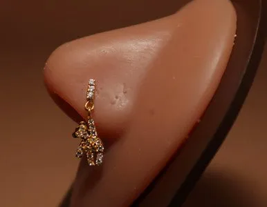 Yogi Bear Zirconia Gemstones Nose Stud